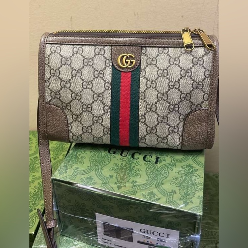 Cute purse fashion Supreme Crossbody with Red & Green Web Stripe